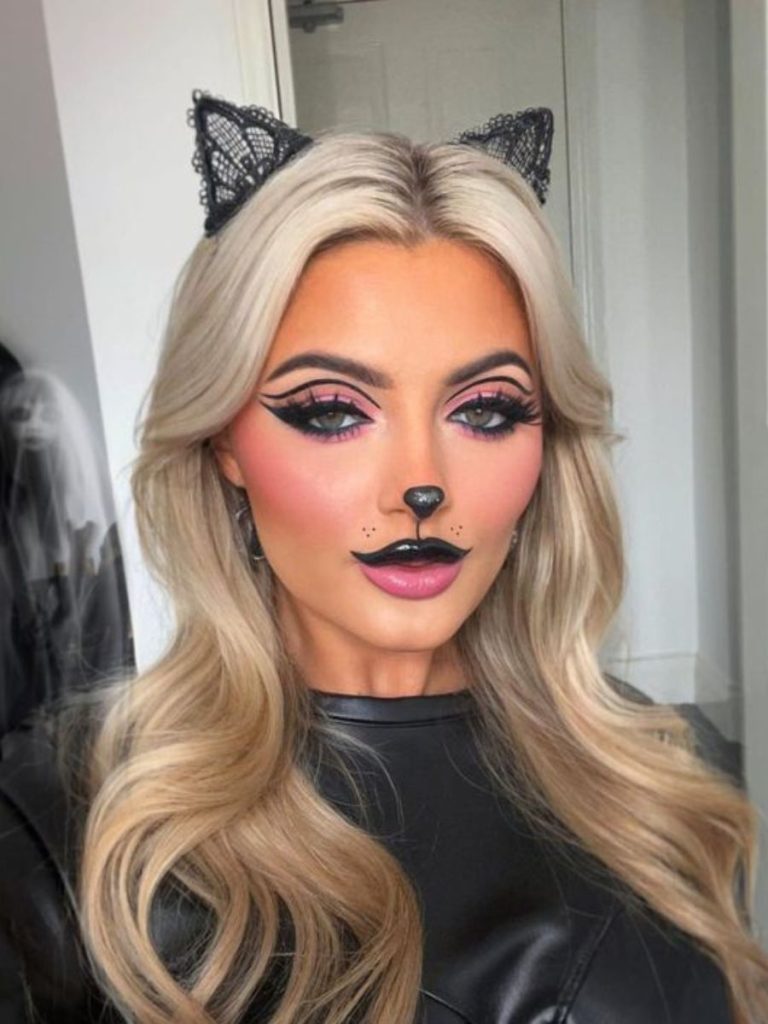 machiaj pisica halloween