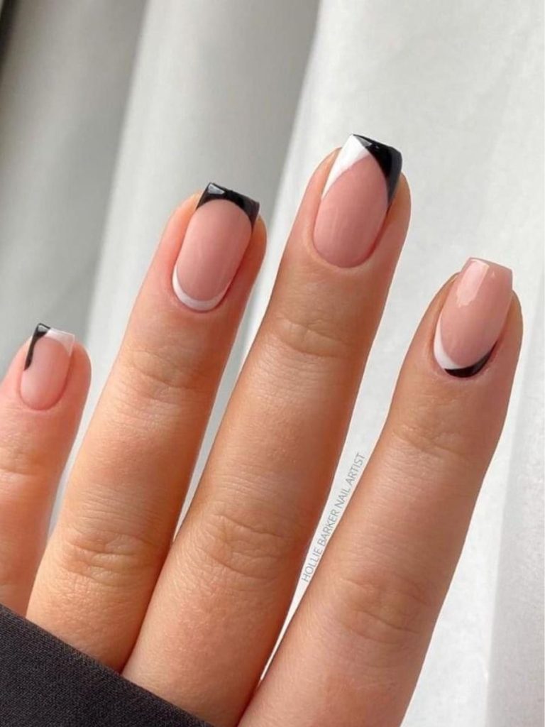 unghii negre cu alb