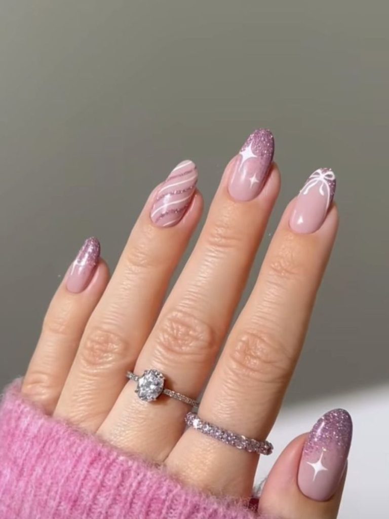 unghii french de craciun pruna