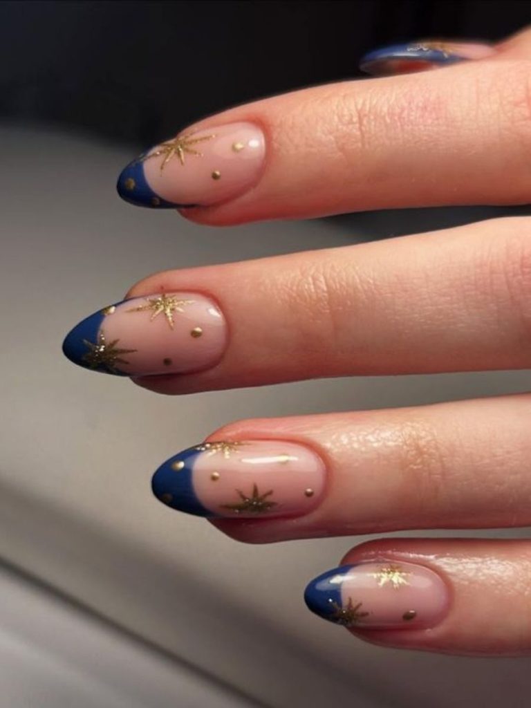 model unghii de craciun albastru
