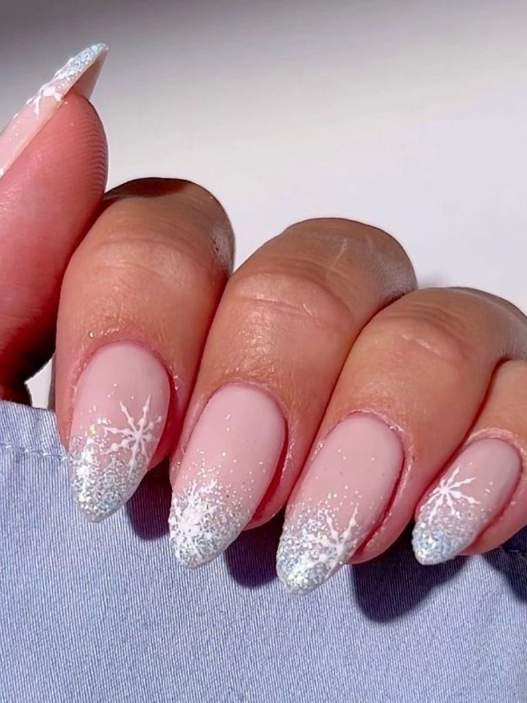 unghii de craciun cu sclipici