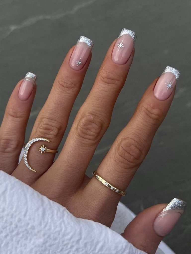 unghii de craciun argintii