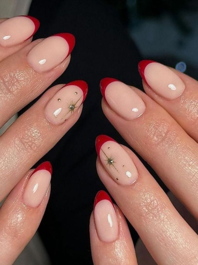 unghii simple de craciun