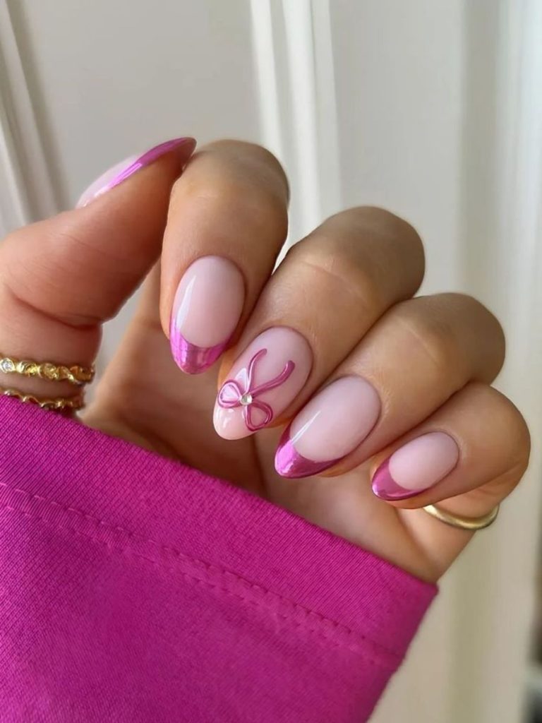 unghii de craciun roz