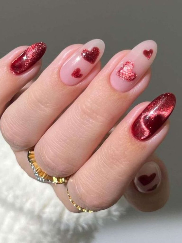 modele unghii cat eye valentines day