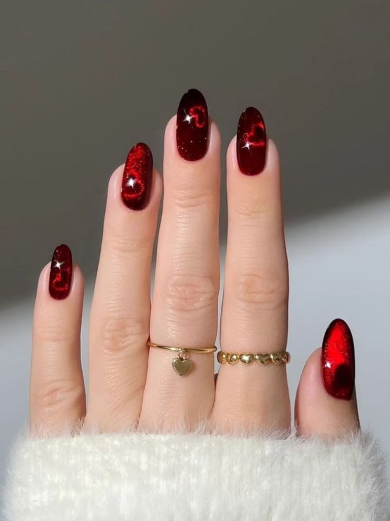 modele unghii cat eye valentines day