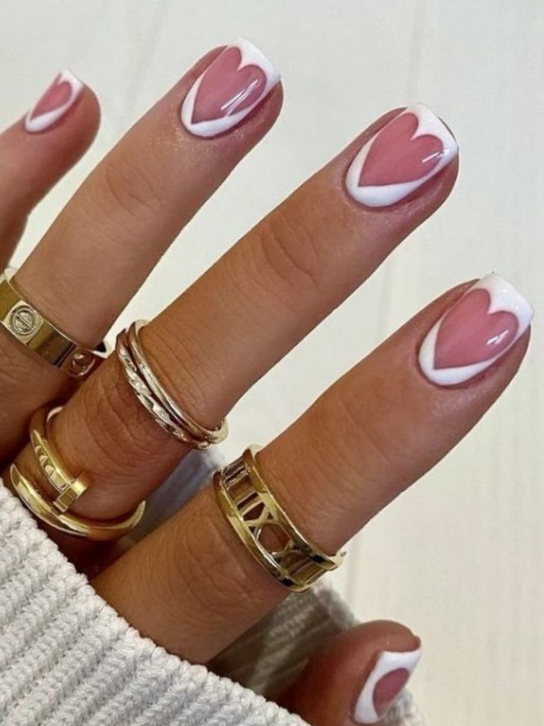 nail art pentru valentine's day
