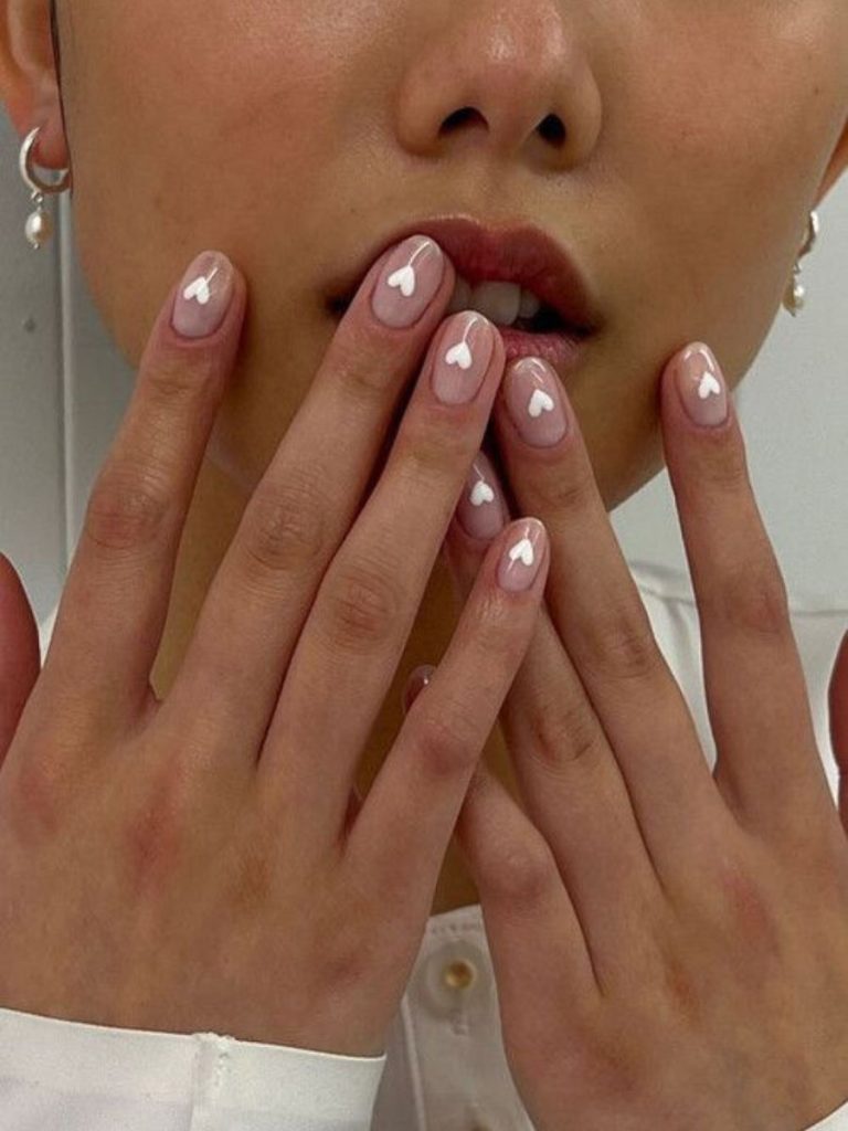 unghii simple pentru valentines day