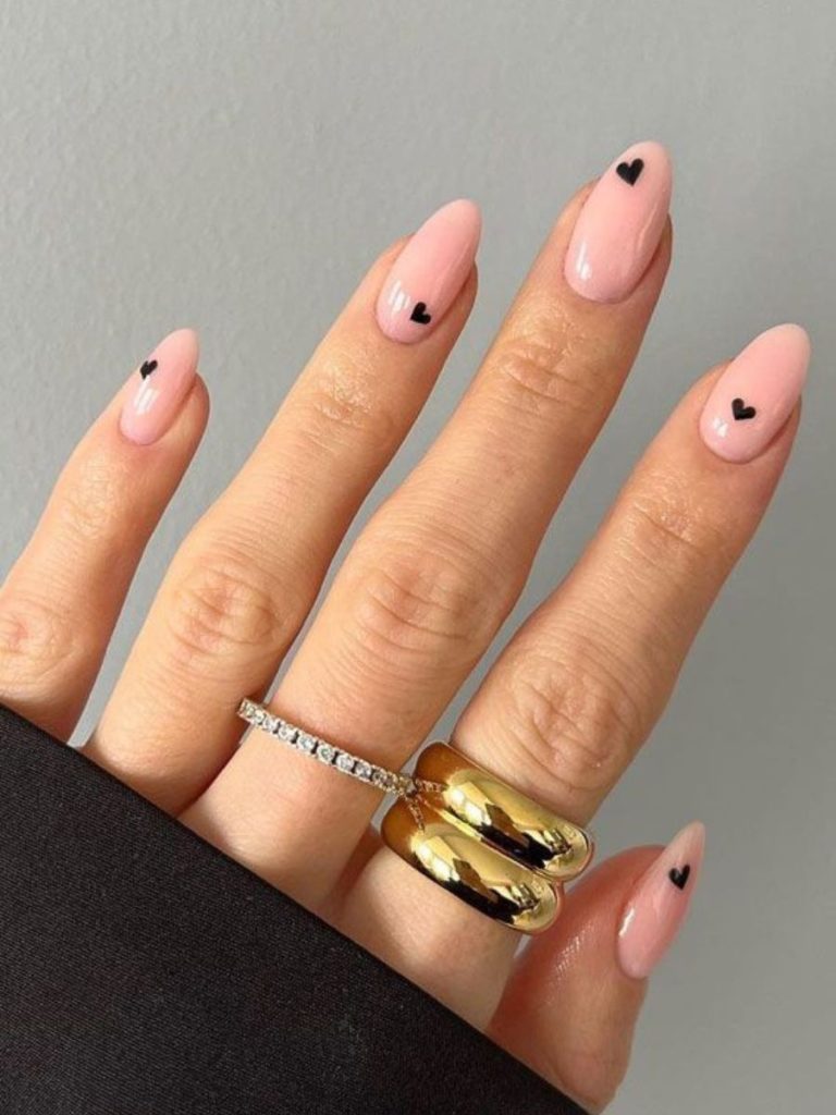 unghii simple pentru valentines day